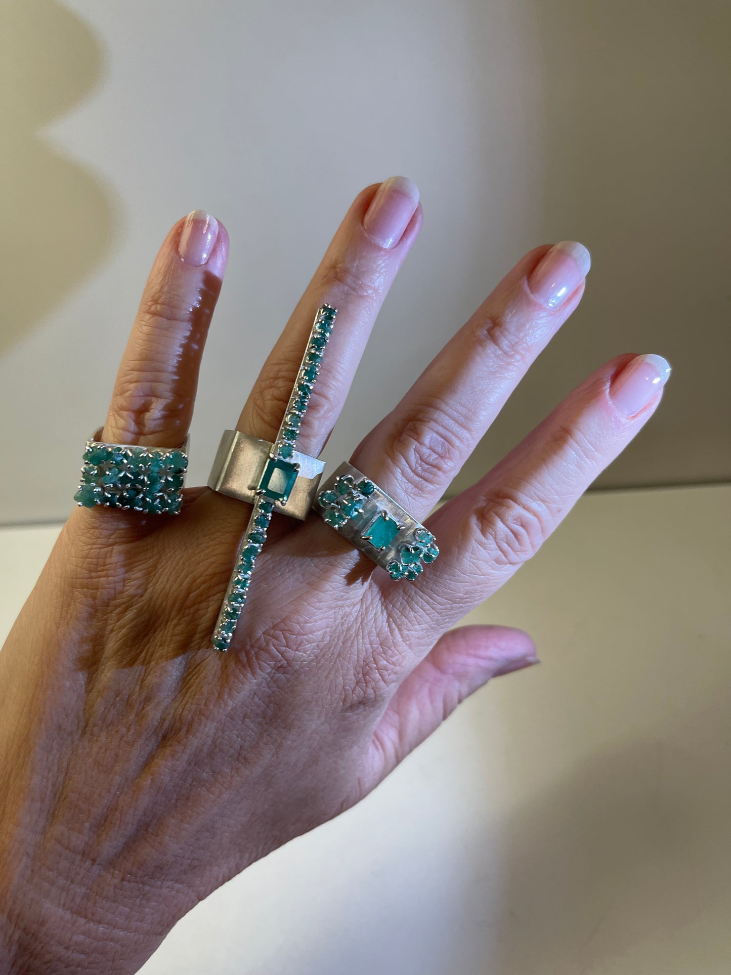 BRISE' Ring Raw Emeralds