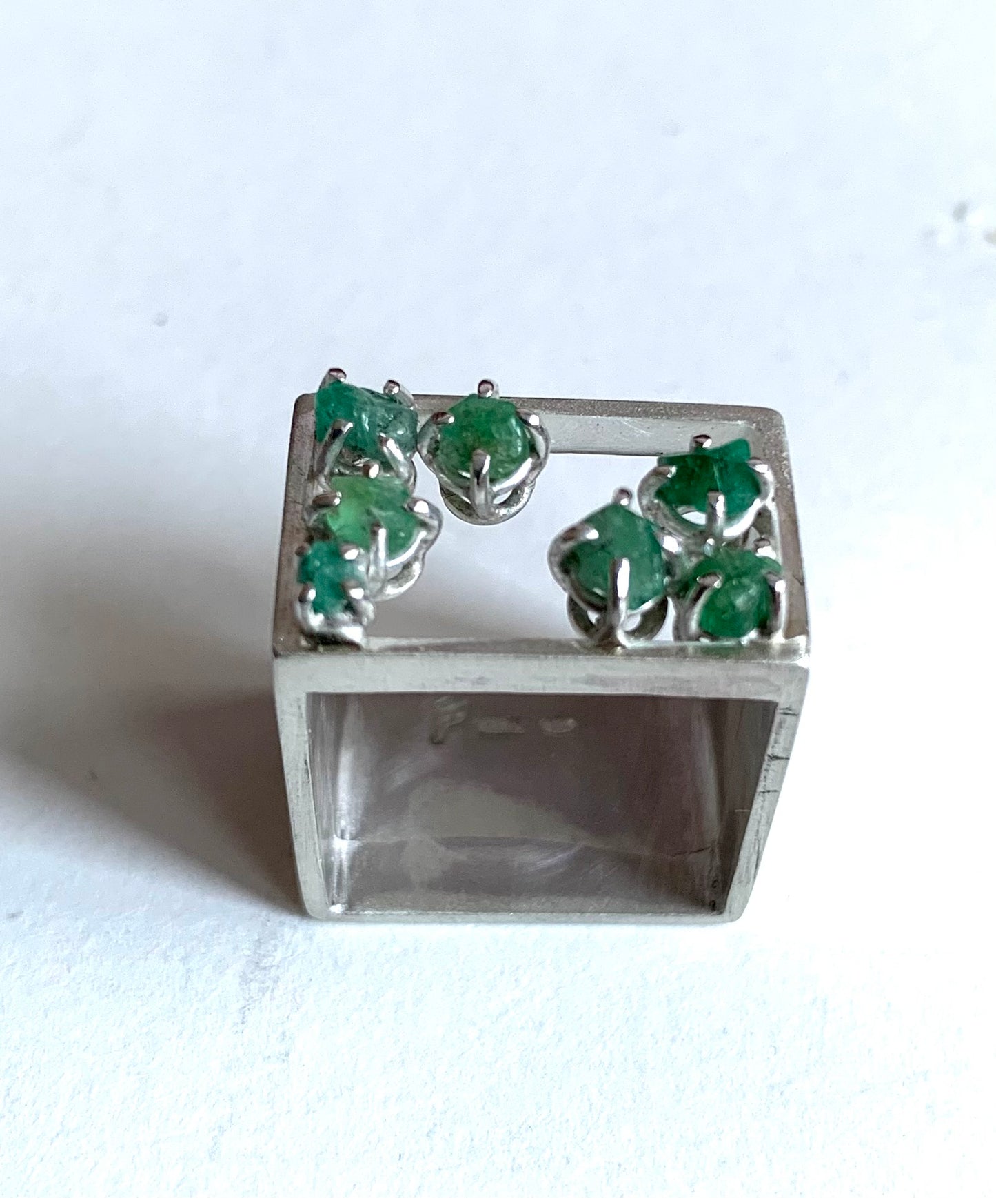 Miranda Ring Raw Emeralds