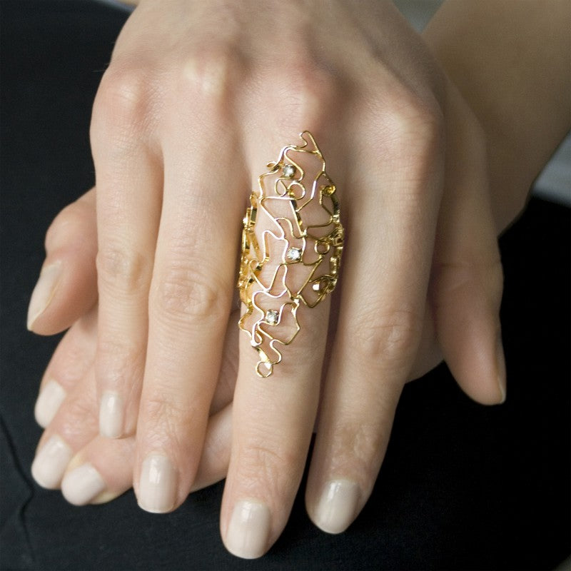 Double spear ring Henna