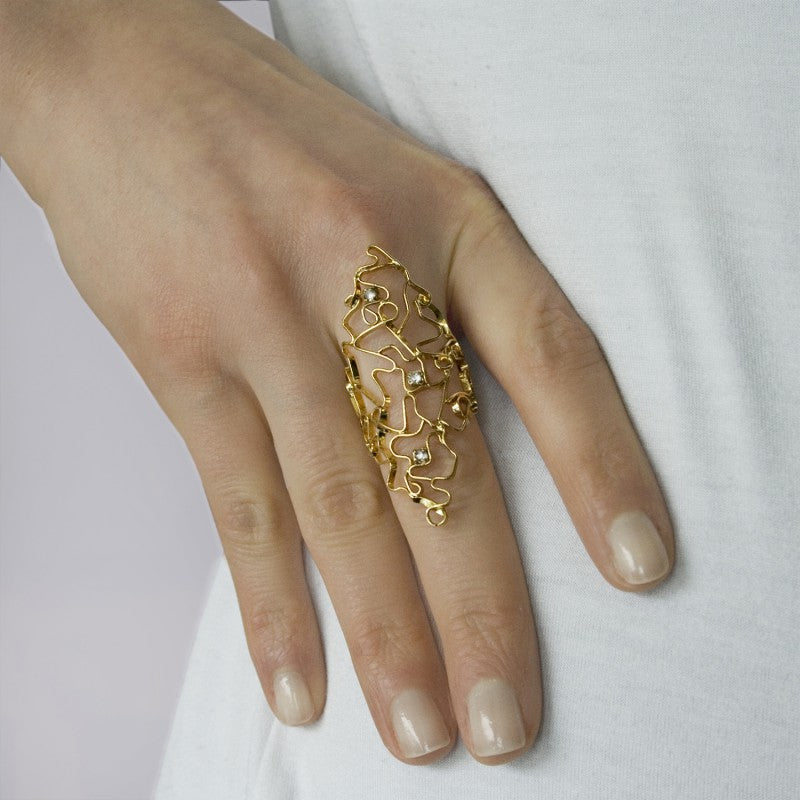 Double spear ring Henna
