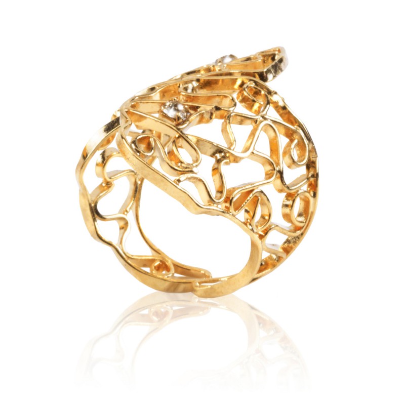 Drop ring with Henna Zircons
