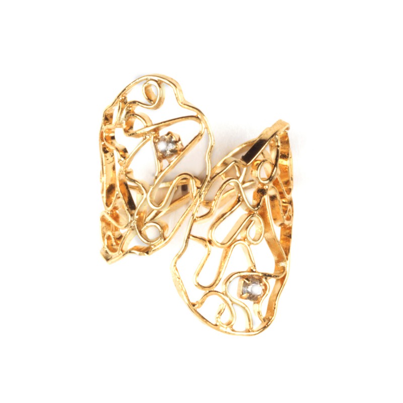 Drop ring with Henna Zircons