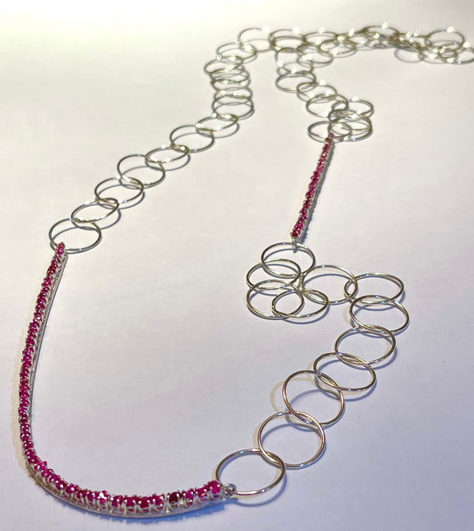 Long Necklace APLOMB Arg.  And raw rubies