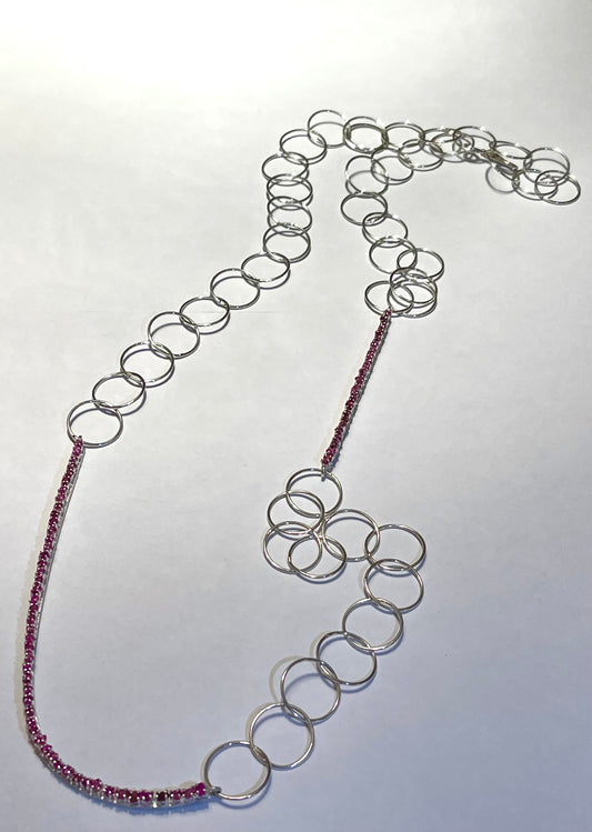 Long Necklace APLOMB Arg.  And raw rubies