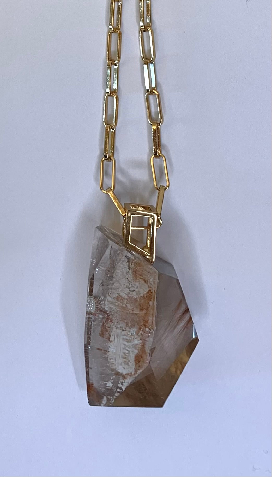 Collana lunga “Lilium” quarzo rutilato