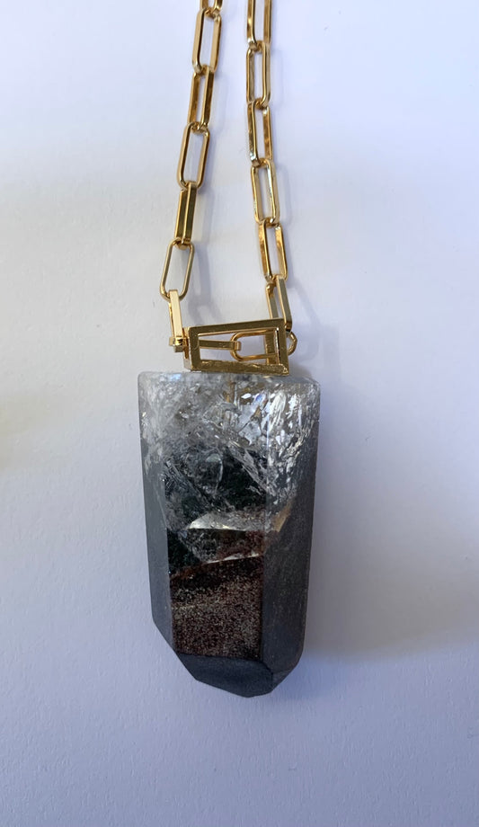 Collana lunga “Lilium” quarzo muschiato