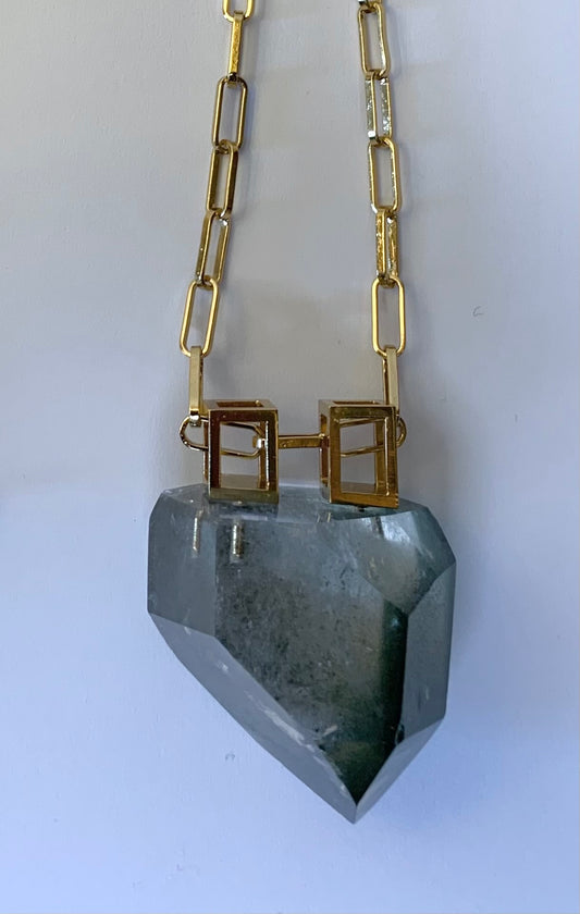 Collana lunga “Lilium” quarzo verde