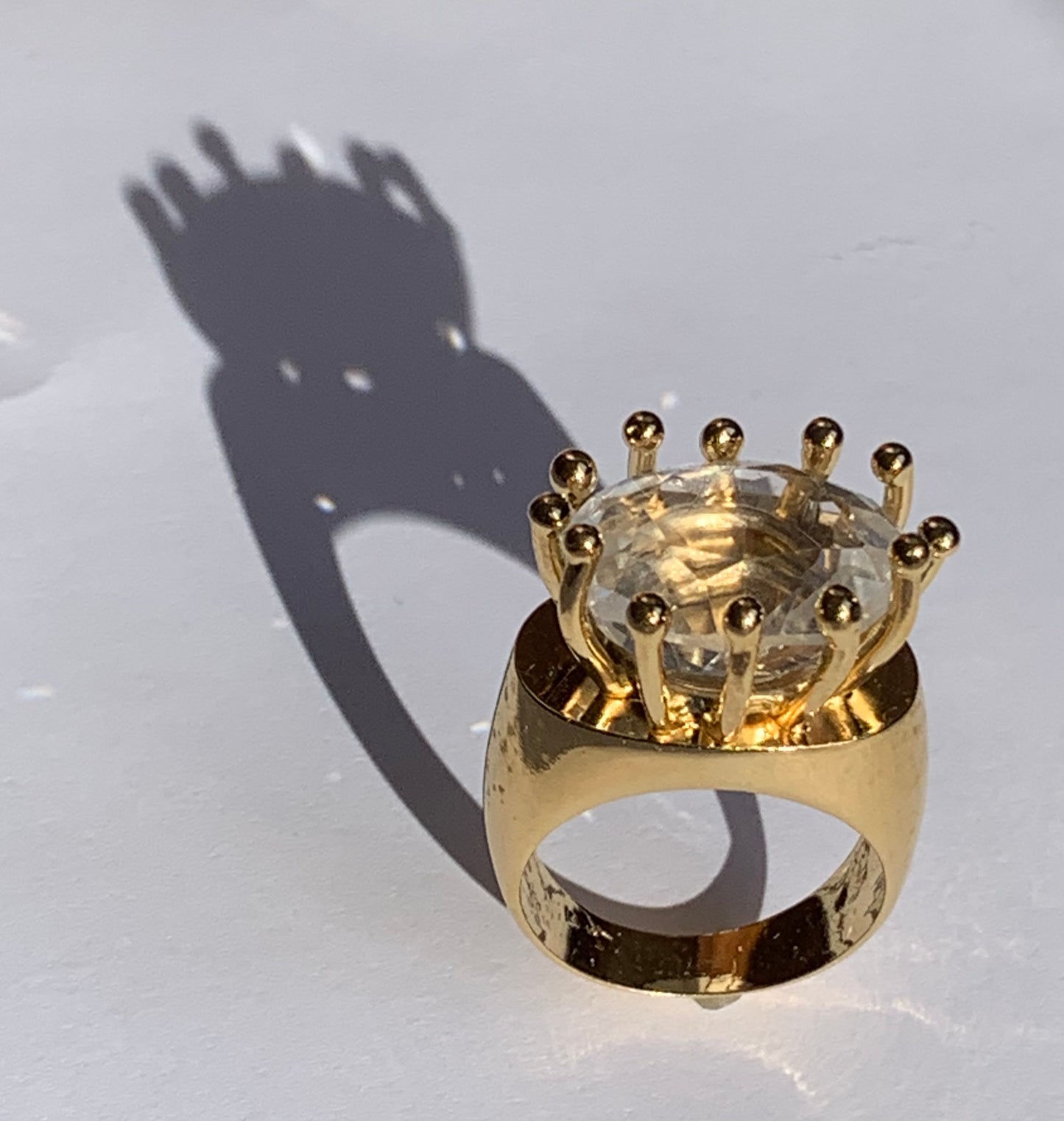 Anello Crown con Quarzo Trasparente